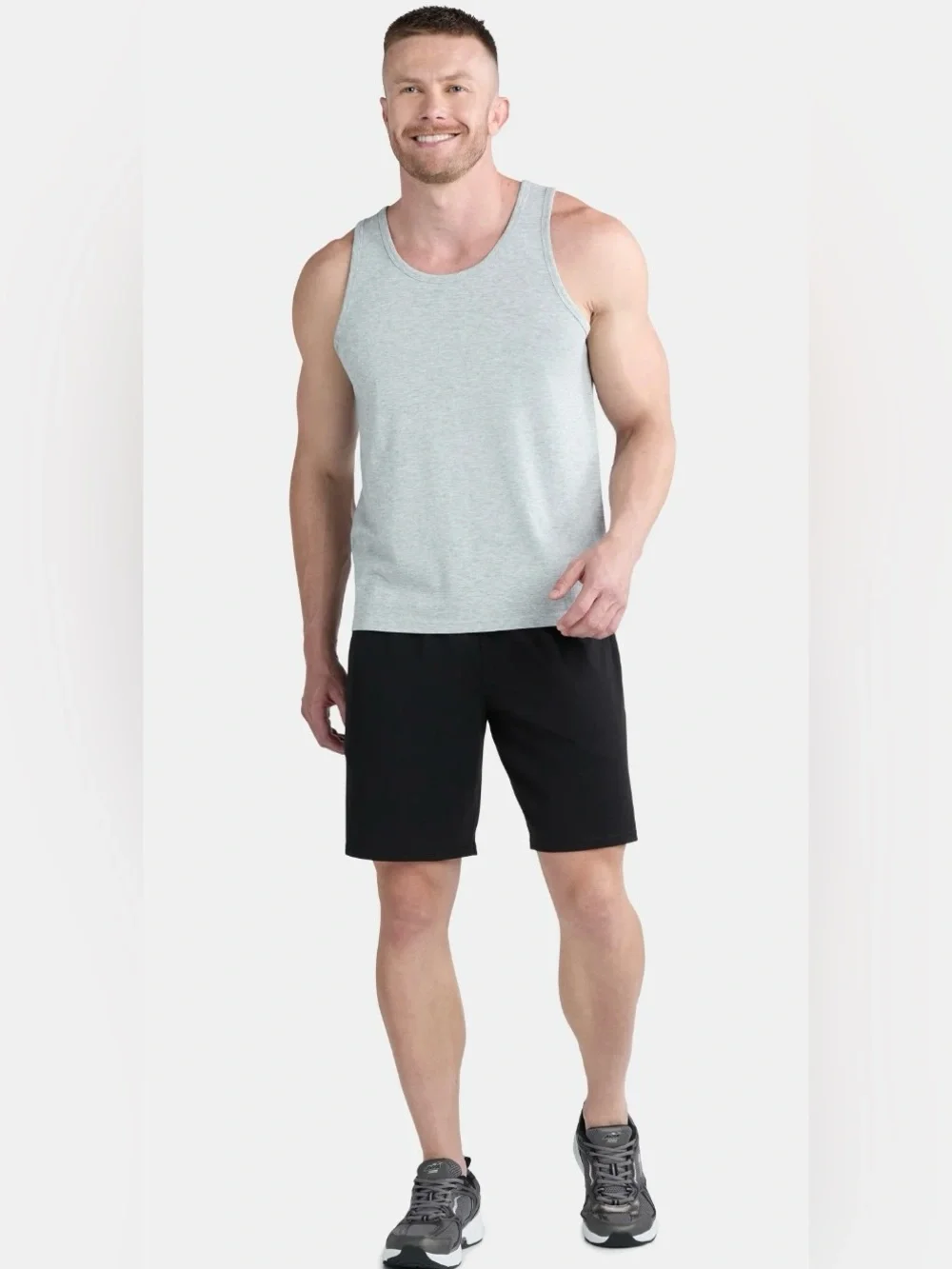 NWT Athletic Works Men's Black  Athletic Tri Blend shorts  - Set of 2